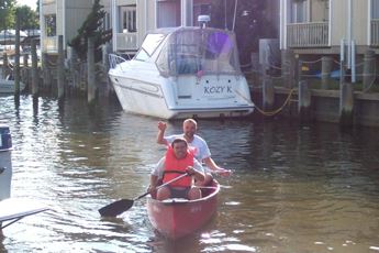 A group in their canoe